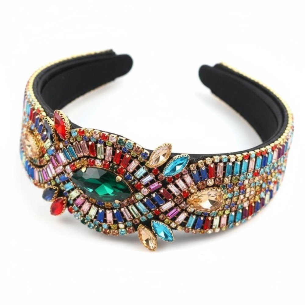 MARIELLA Art Deco Rhinestone Headband MULTICOLOR